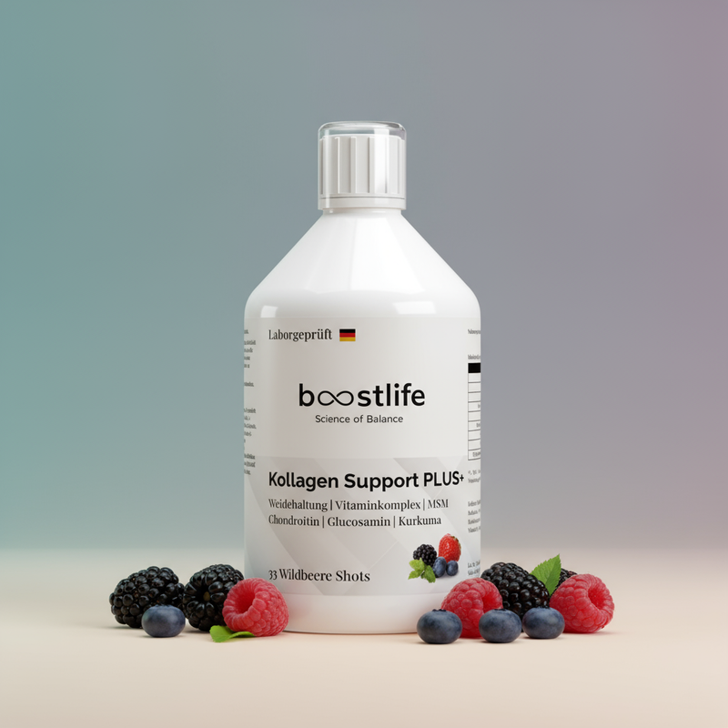 Kollagen Support PLUS+ Shots (1500 DA) - Wild Berry - 500ml